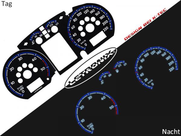 Plasma Tacho Tachoscheiben VW Polo 9n 0-220Km/h 5000U/Min