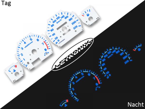 Plasma Tacho Tachoscheiben für Nissan 100NX 0-220Km/h 8000U/Min