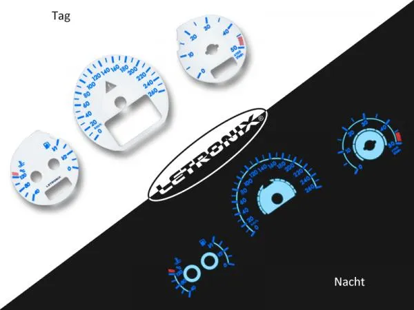 Plasma Tachoscheiben für Mercedes W202 W208 W210 ab `99 0-260Kmh 5000U/Min