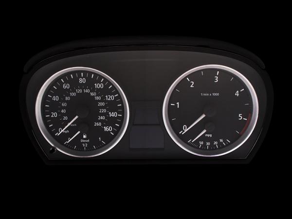 Sport-Look Tachoringe Silber Matt für BMW E90 E91 E92 E93 X1 E84 M3