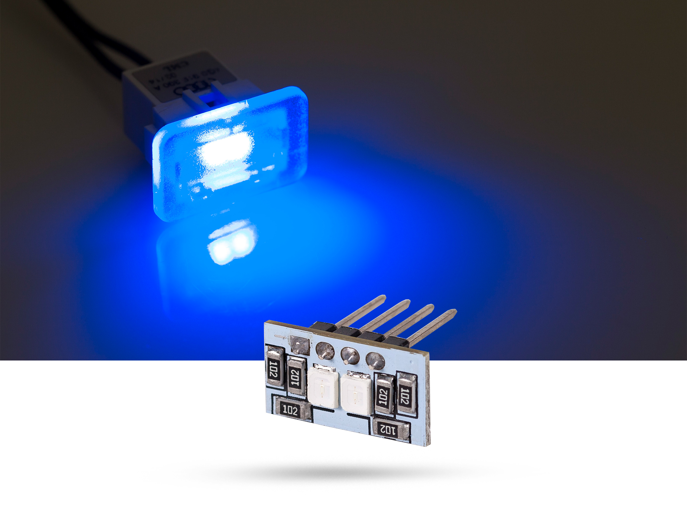 LETRONIX® 2x SMD 2835 LED Platine Modul für Fußraumbeleuchtung für Audi und  Seat