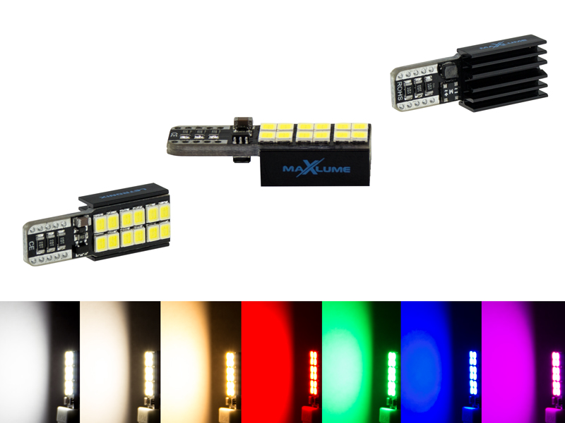 LIMOX LED Glassockel W5W T10 3x 2835 LED Canbus Weiß - LED W5W