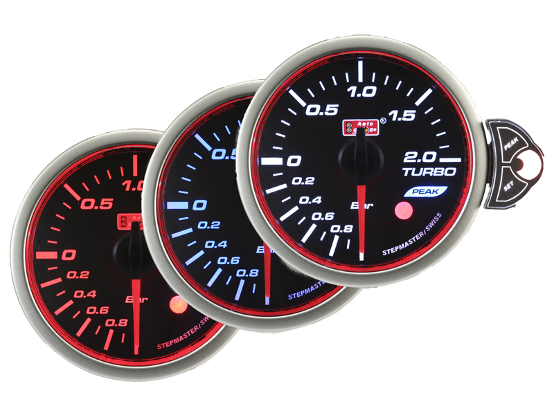 AutoGauge STEPPER Instrument Zusatzinstrument LED Ladedruck Turbo inkl Geber