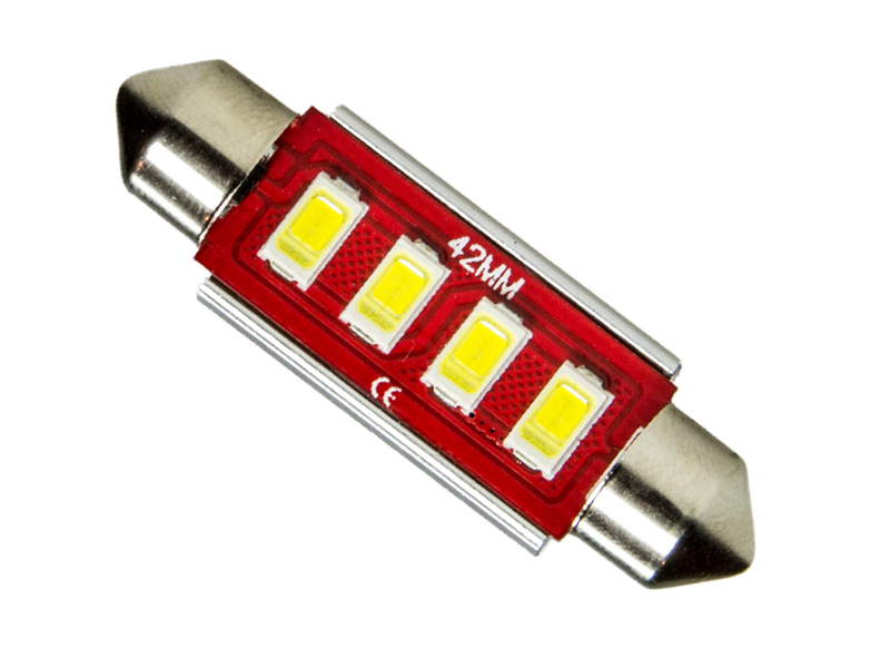 Rundum LED Soffitte 12V LED Edelstahl Soffitte Lampe 20 Miniatur SMD LED  Hightech Soffitte Festoon 41mm nur 11mm Durchmesser S8 mit Abstrahlwinkel  360° für Boot Segelboot Yacht 12 Volt 2 Watt weiß 