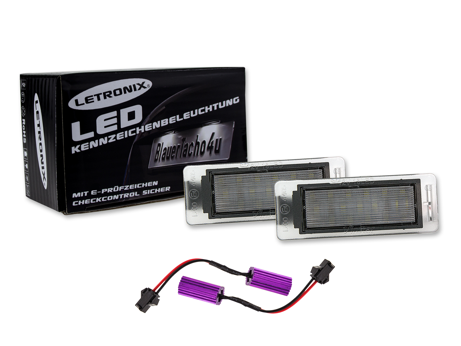 LED Kennzeichenbeleuchtung Module Opel Astra J, Lim., Stufenheck und GTC,  mit E-Prüfzeichen, LED Kennzeichenbeleuchtung für Opel, LED  Kennzeichenbeleuchtung