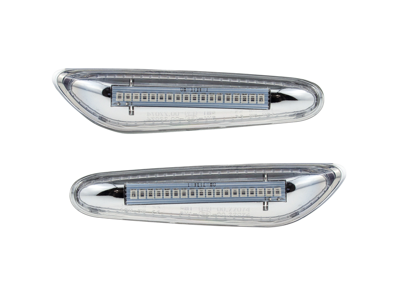 LED Seitenblinker Blinker Chrome Silber Design passend für BMW 1er E82  2004-2013 E-Prüfzeichen