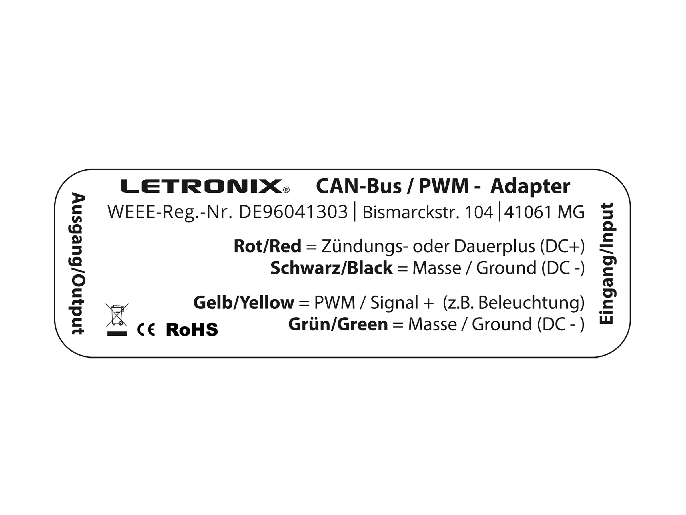 LETRONIX DC-Stecker 12V Zigarettenanzünder Adapter für LED