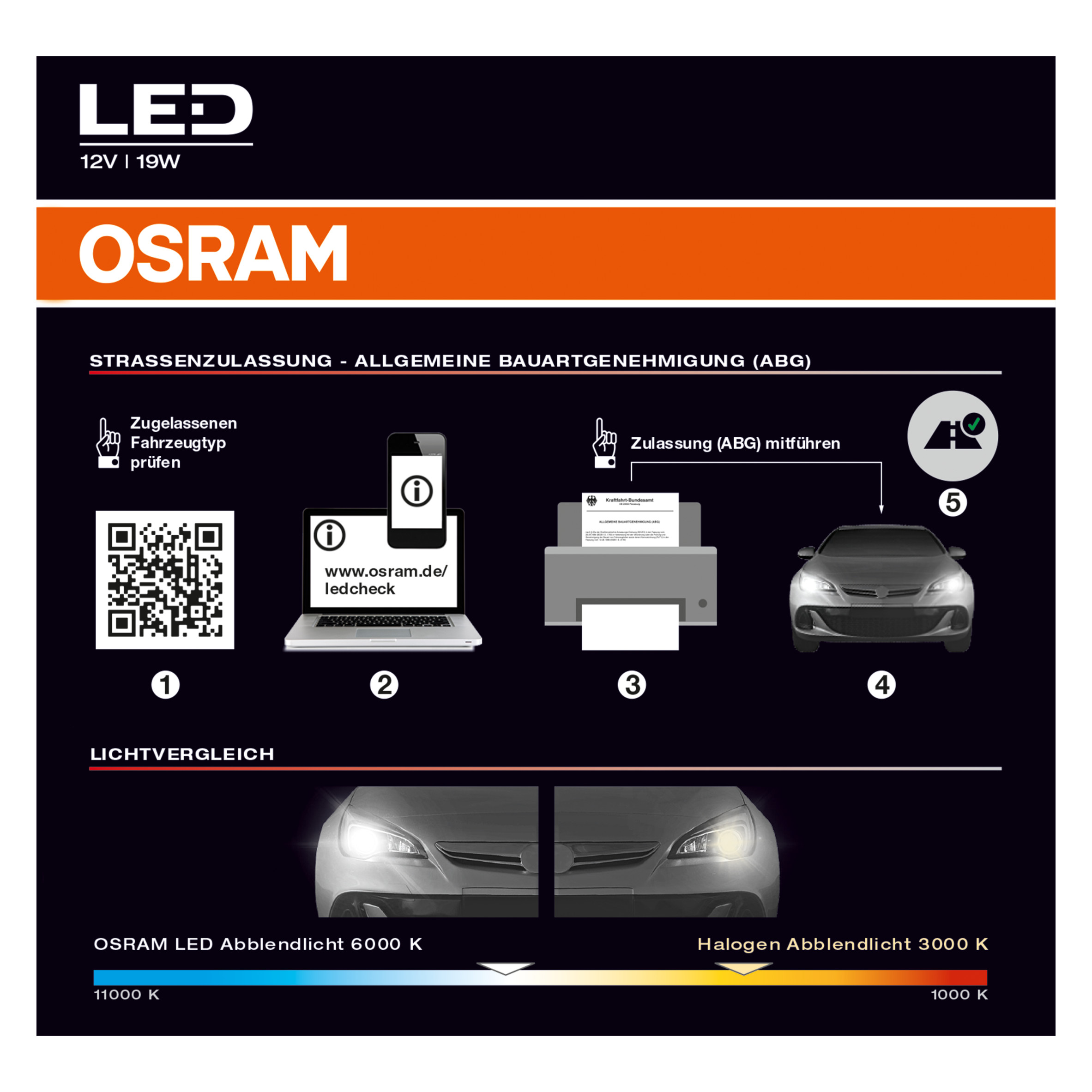 OSRAM LED H7 Night Breaker Abblendlicht ***B-WARE*** +220% 12V 19W  Straßenzulassung 64210DWNB