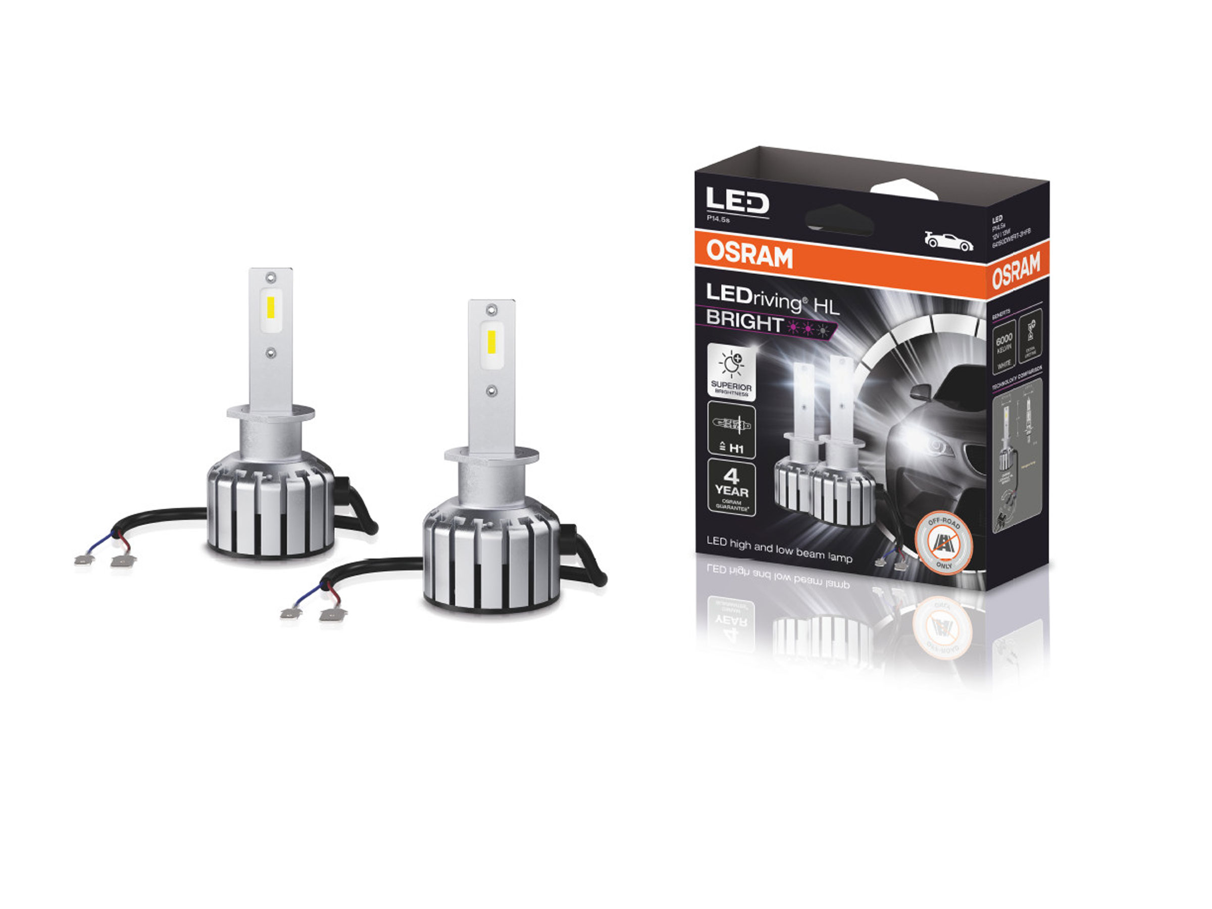 OSRAM LEDriving HL BRIGHT LED H1 12V 13W P14.5s 6000K - 64150DWBRT