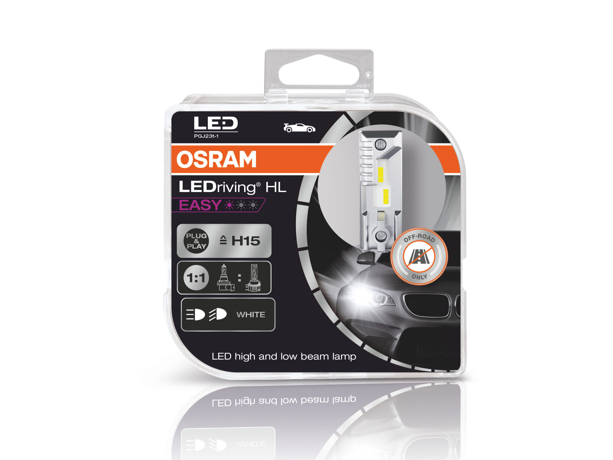 OSRAM LEDriving LED Fernlicht Tagfahrlicht EASY H15 12V 3.8W/16.5W