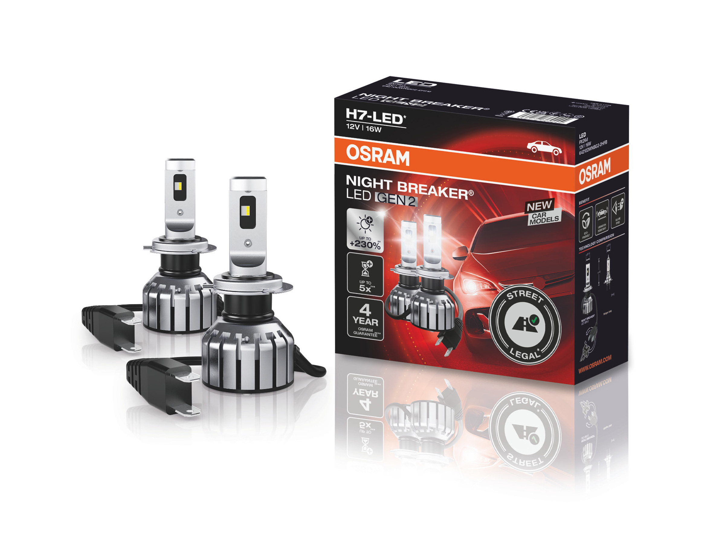 OSRAM Night Breaker H7 LED Nachrüstlampen + Adapter für VW Crafter 2 2017-, VW, Night Breaker LED (fahrzeugspezifisch), OSRAM Night Breaker LED, Beleuchtung