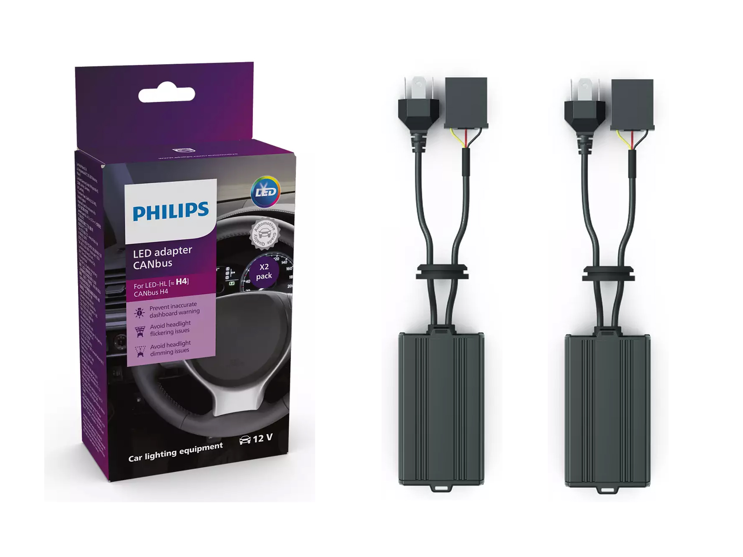Philips CAN-Bus H4 LED Adapter für Ultinon Pro6000 H4 LED Abblendlicht -  18960X2