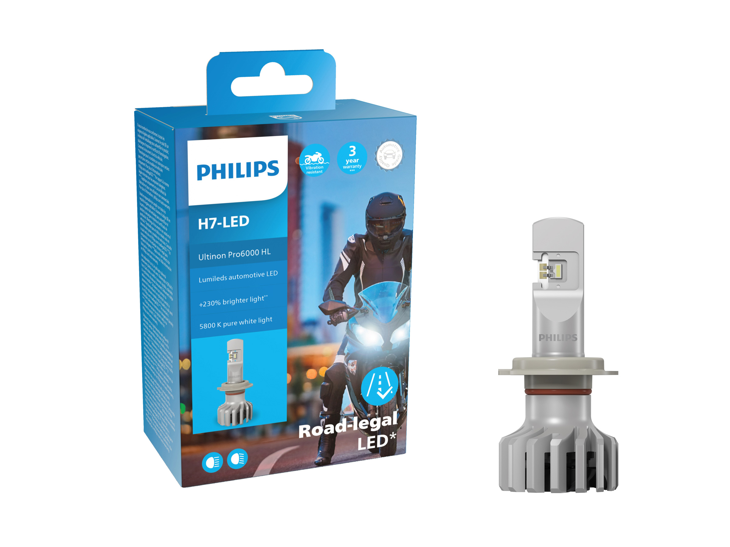 Philips Ultinon Pro6000 H4 LED Abblendlicht Motorrad