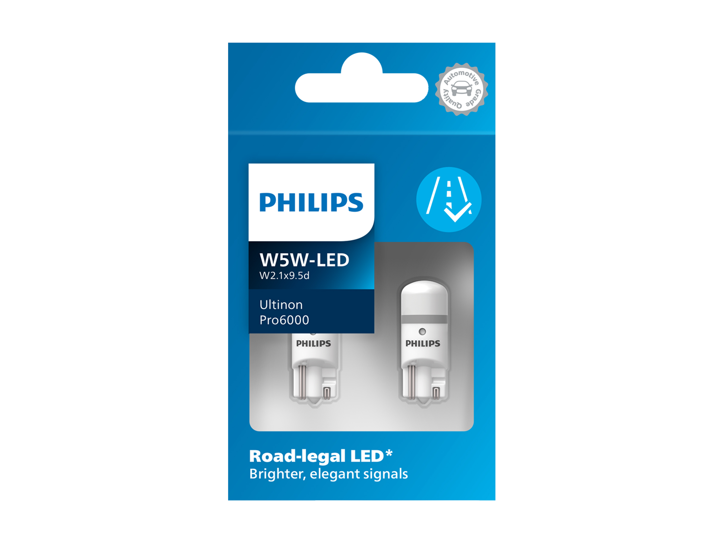 Philips H7-LED Ultinon Pro6000 Scheinwerferlampe 5800K mit Zulassung 2Stk. + W5W WV 