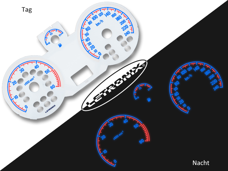 Blauer Tacho Tachobeleuchtung LED LEDs SMD Umbauset Opel Astra H - Zafira B