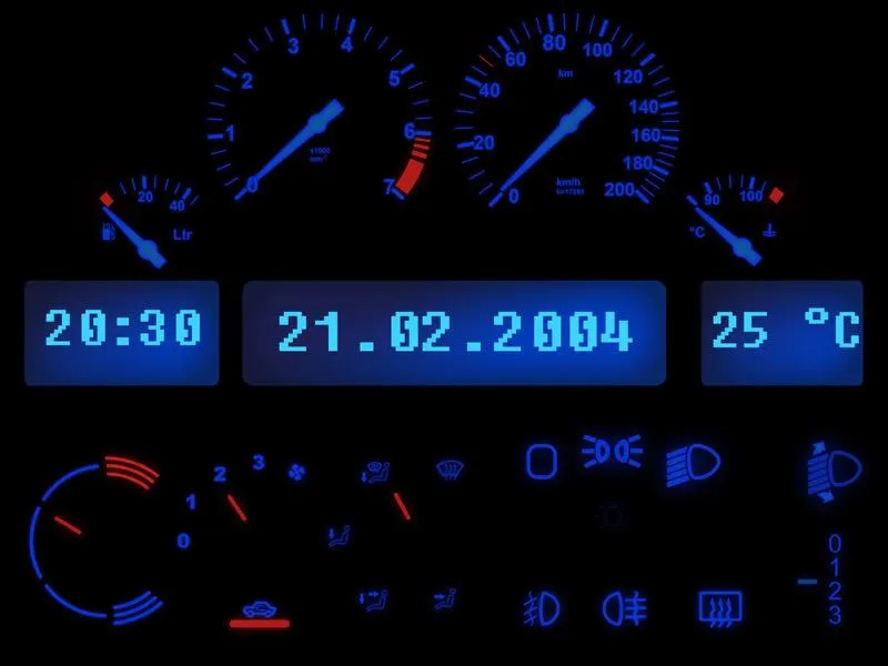 Blauer Tacho Komplettset für Opel Corsa B Tigra Combo B