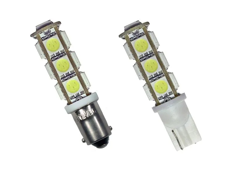 2x 13 SMD 5050 3 Chip LED Leuchtmittel Weiß w5w T10 oder ba9s T4W