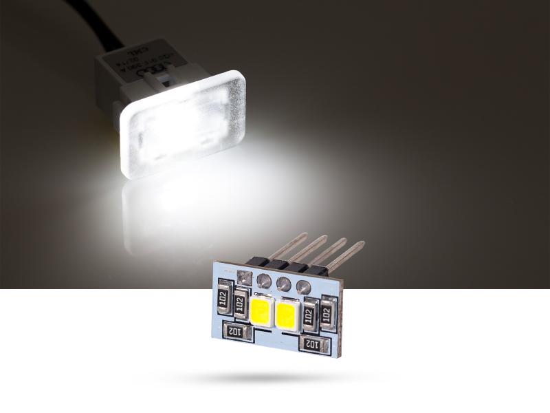 Modulplatine 2x SMD 2835 LED Platine Modul für Fußraumbeleuchtung Weiß