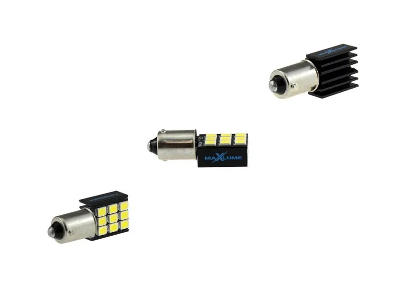 MaXlume® 9x SMD 2835 CAN-Bus LED Side 540LM Ba9s T4W Metallsockel 12V 24V
