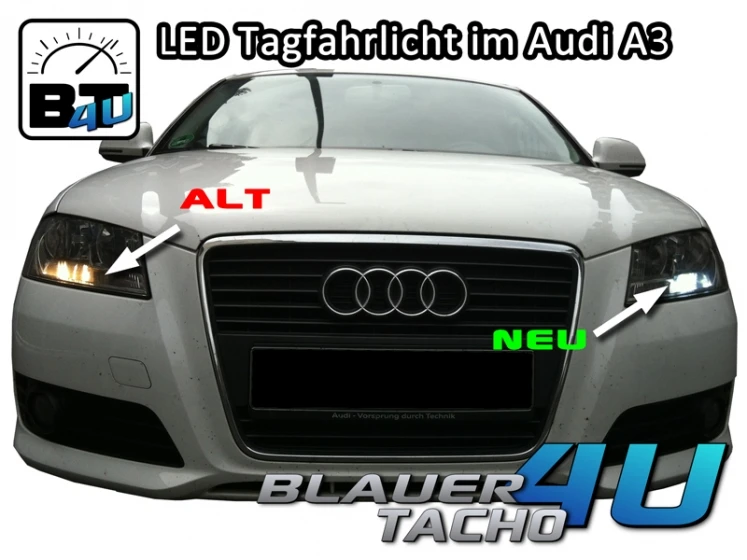 LED Tagfahrlicht TFL Set Ba15s 26 SMD Can-Bus für Audi A3, 8P 8PA ab 2003