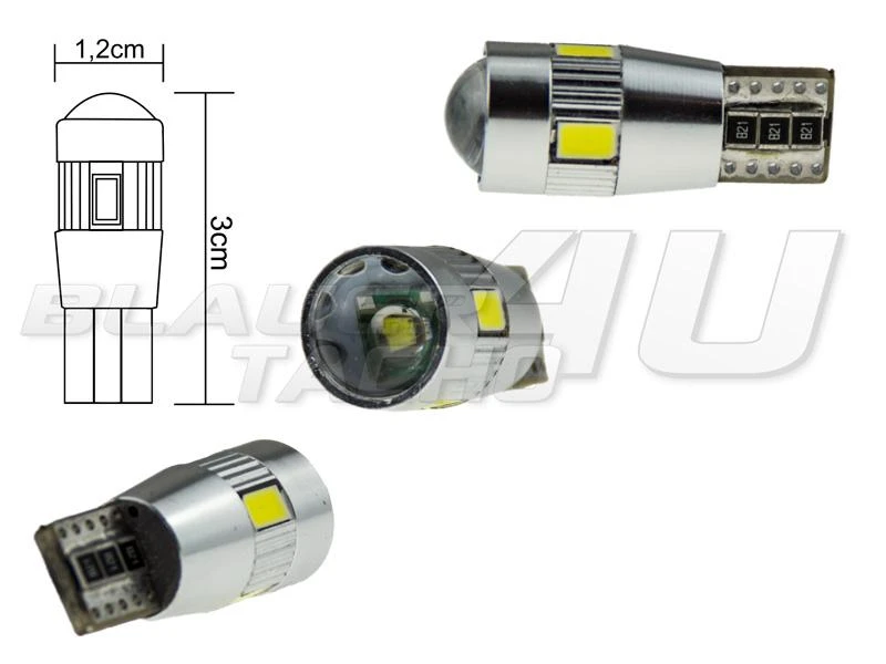 2x 4 SMD + 3 Watt Chip LED Leuchtmittel  W5W T10 Weiß 6000K