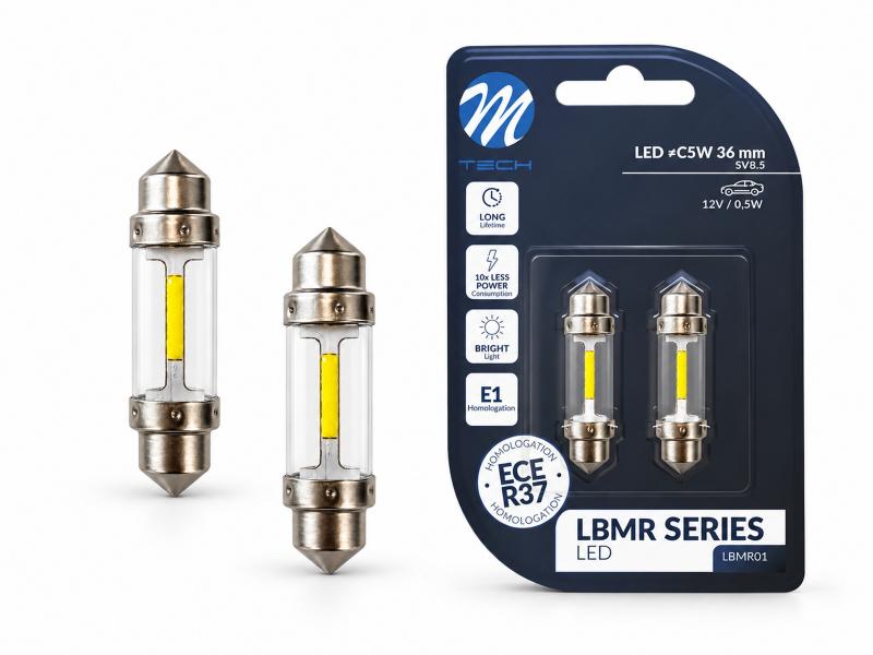 LETRONIX C5W LED Soffitte 36mm 12V 0,5W SV8.5 ECE R37 E1 Straßenzulassung - LBMR01