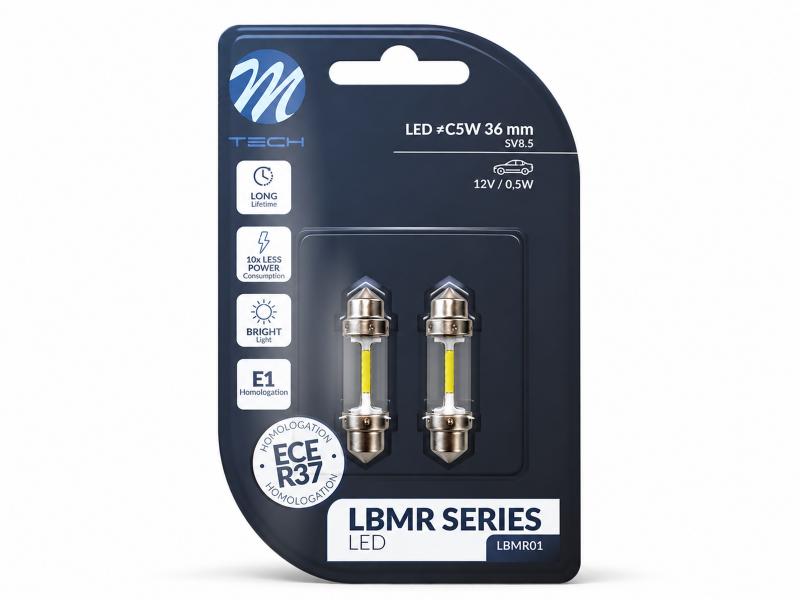 LETRONIX C5W LED Soffitte 36mm 12V 0,5W SV8.5 ECE R37 E1 Straßenzulassung - LBMR01