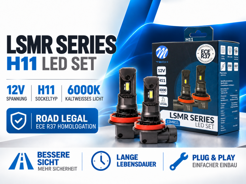 LETRONIX H11 LED ECE Konform R37 Leuchtmittel 12V 6000K mit Straßenzulassung - LSMR11
