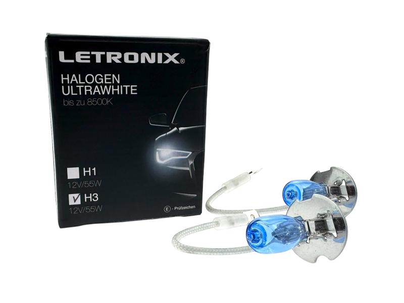 LETRONIX H3 12V 55W Halogen Leuchtmittel 8500K Xenon Gas Ultra White