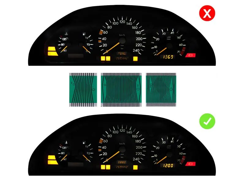 LETRONIX für Mercedes Benz Tacho Multifunktions Display Pixel Reparatur Folie
