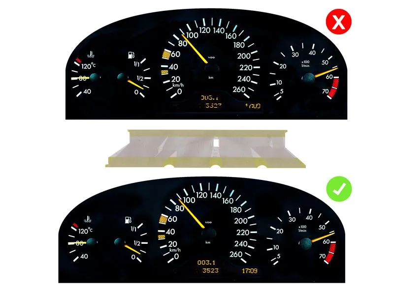 LETRONIX für Mercedes W210 S210 Tacho Multifunktions Display Pixel Reparatur Folie