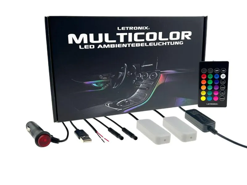 LETRONIX RGB LED Fußraumbeleuchtung Module 2er Set mit Bluetooth