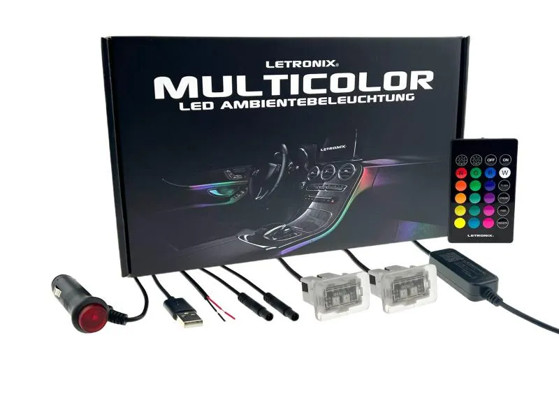 LETRONIX RGB LED Fußraumbeleuchtung V1 Module 2er Set für Audi und für Seat