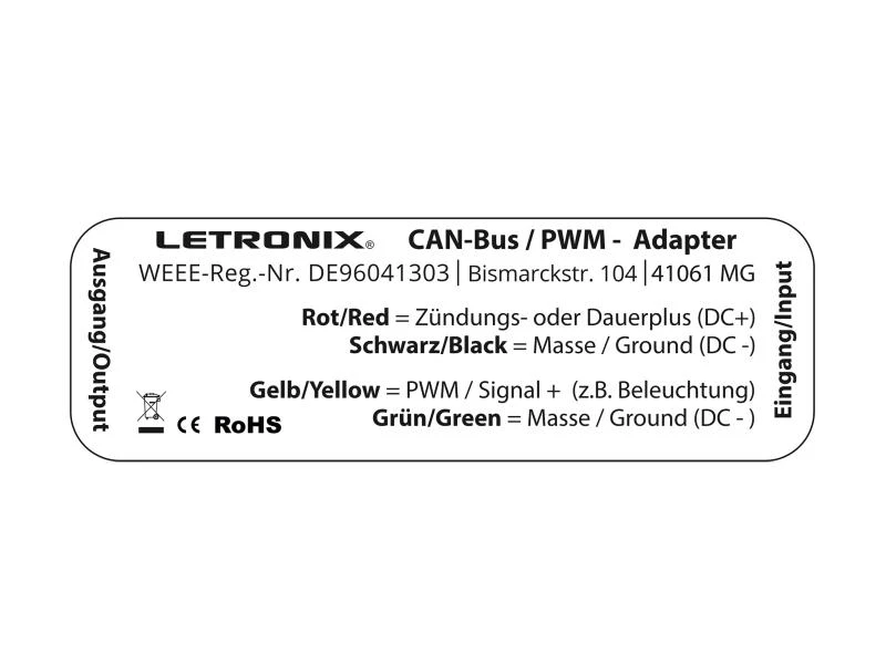 LETRONIX RGBIC LED PWM CAN-Bus Adapter für RGBIC Full LED Ambientebeleuchtung