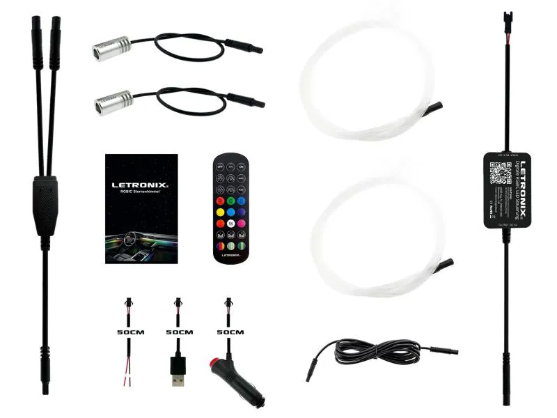 LETRONIX RGBIC Rainbow LED Sternenhimmel Funkeln 2er Set mit 110 Sternen/Fasern