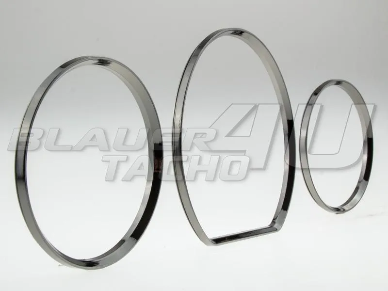 Letronix Black Chrom Tachoringe für Mercedes E-Klasse W210 ab 1999