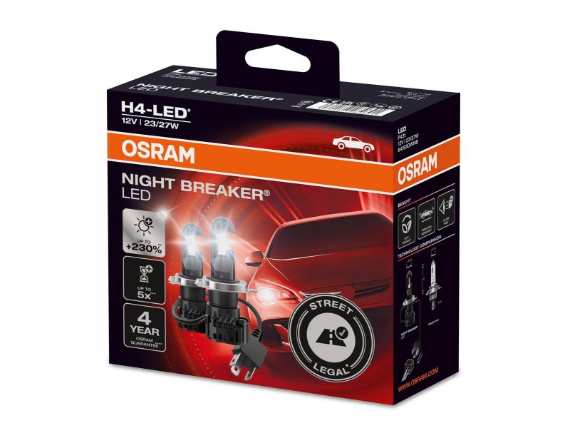 OSRAM H4 LED Night Breaker für Dacia Sandero 1 FL 2008-2012 mit Straßenzulassung