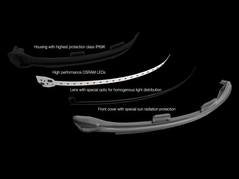 OSRAM LEDriving® Dynamische LED Spiegelblinker Seat Leon 5F + Ibiza KJ Schwarz