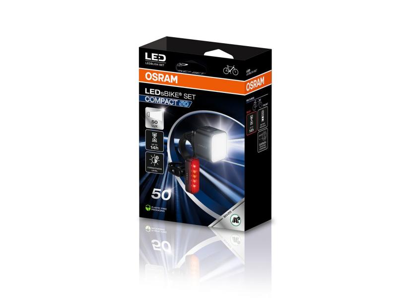 OSRAM LEDsBIKE® COMPACT 50 Set 50 Lux LED Fahrradlampen Fahrradlicht Front & Rücklicht