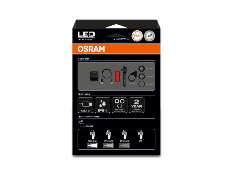 OSRAM LEDsBIKE® COMPACT 50 Set 50 Lux LED Fahrradlampen Fahrradlicht Front & Rücklicht