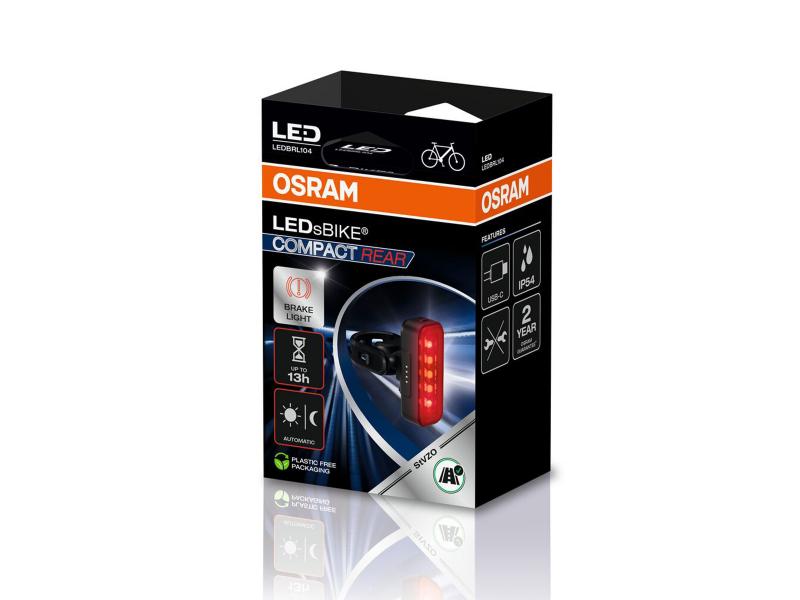 OSRAM LEDsBIKE® COMPACT Rear Rücklicht - LED Fahrrad Rücklicht mit Bremslichtfunktion - LEDBRL104