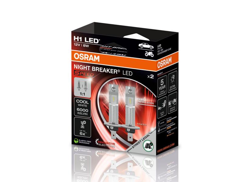 OSRAM Night Breaker H1 LED SPEED 1:1 12V 8W 6000K Straßenzulassung - 64150DWNBSP-2HB