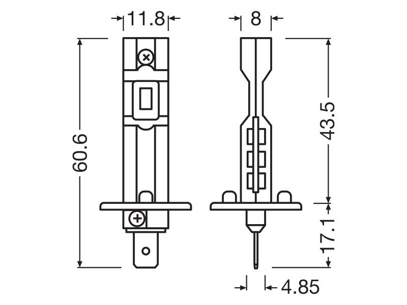 OSRAM Night Breaker H1 LED VINTAGE 1:1 12V 8W 3000K Straßenzulassung - 64150DWNBVNT-2MB