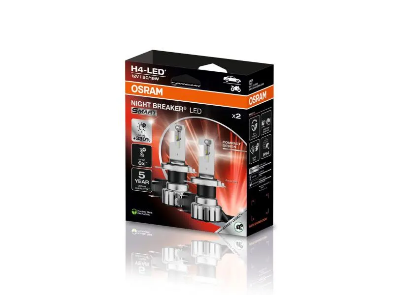OSRAM Night Breaker H4 LED SMART +330%  Abblendlicht + Fernlicht  - 64193DWNBSM-2HB