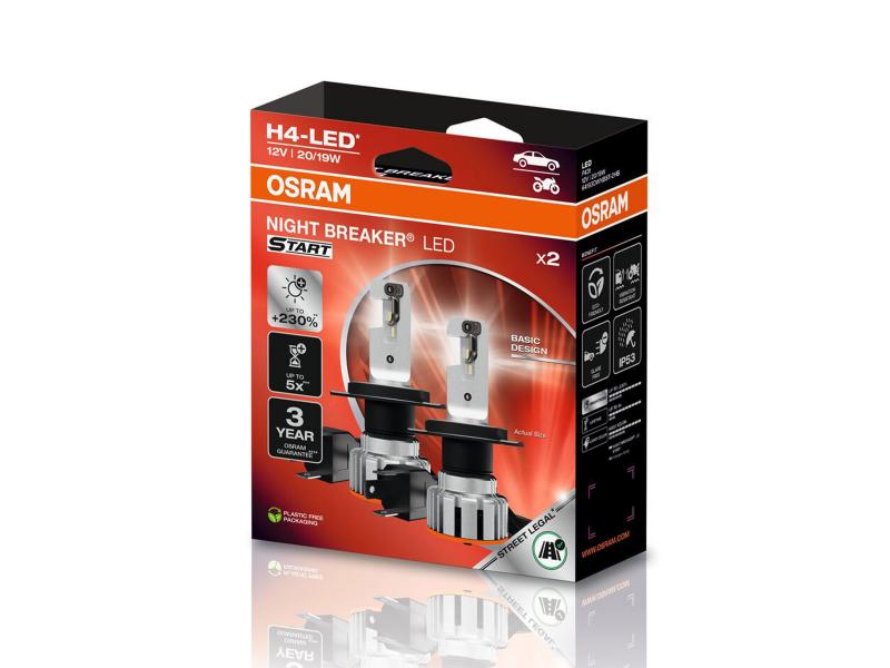 OSRAM Night Breaker H4 LED START +230%  Abblendlicht + Fernlicht  - 64193DWNBST-2HB