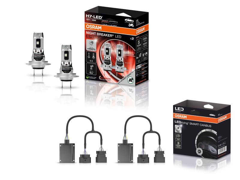 OSRAM Night Breaker H7 LED SPEED 450% Abblendlicht SET für VW Touran 2 Typ 5T ab 2015