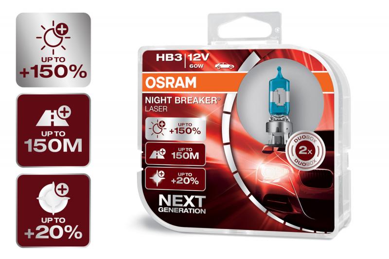 OSRAM Night Breaker LASER (Next Generation 2018) +150% HB3 9005 Lampen DuoBox