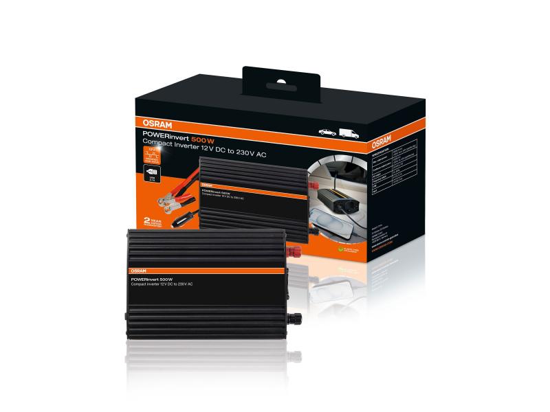 OSRAM POWERinvert 500W Spannungswandler 12V auf 230V USB Inverter - OEINVU500