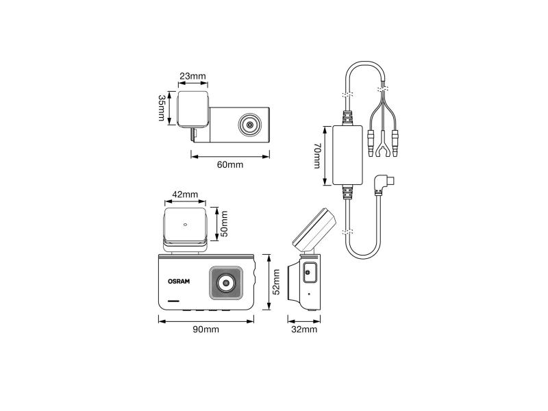 OSRAM ROADsight PRO 30 Dashcam 1296p Rückkamera GPS HDR Parkmodus - OTDC30