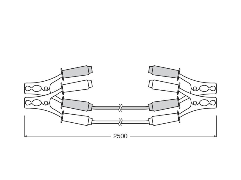 OSRAM STARTERcable 150A Starthilfekabel Überbrückungskabel 2,5 m 6V 12V - OSC060